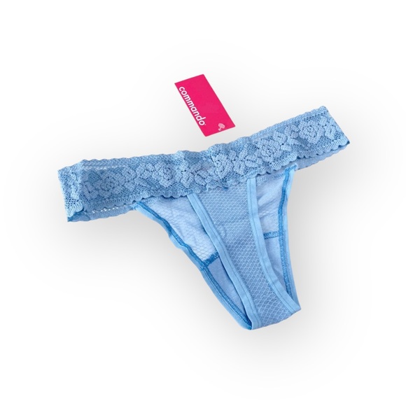 new Commando ❤︎ Kitty Stretch Lace Thong ❤︎ Rain Baby Blue ❤︎ One Size 00 - 14 - Picture 8 of 14